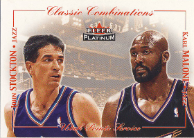 2001-02 Fleer Platinum Classic Combinations Retail #1 John Stockton / Karl Malone