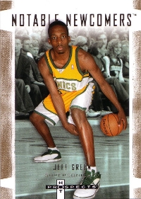 2007-08 Fleer Hot Prospects Notable Newcomers #07 Jeff Green RC