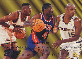 1994-95 Fleer Team Leaders #3 Dikembe Mutombo / Joe Dumars (Rockets) / Latrell Sprewell