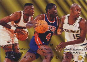 1994-95 Fleer Team Leaders #3 Dikembe Mutombo / Joe Dumars (Pistons) / Latrell Sprewell