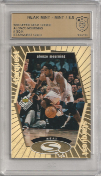 1998-99 UD Choice StarQuest Gold #SQ14 Alonzo Mourning 088/100