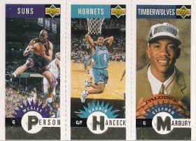 1996-97 Collector's Choice Mini-Cards Gold #M140 Marbury / Hancock / Person