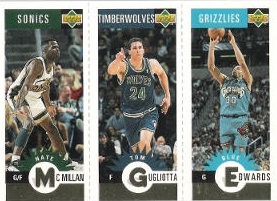 1996-97 Collector's Choice Mini-Cards Gold #M086 McMillan / Gugliotta / Edwards