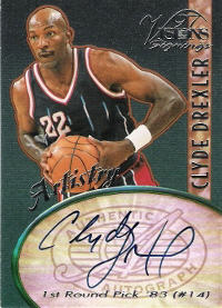 1997 Visions Signings Artistry #A09 Autographs Clyde Drexler