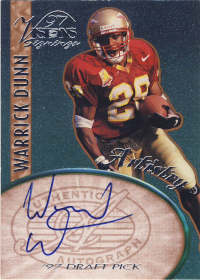 1997 Visions Signings Artistry #A13 Autographs Warrick Dunn