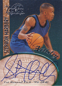 1997 Visions Signings Artistry #A05 Autographs Stephon Marbury