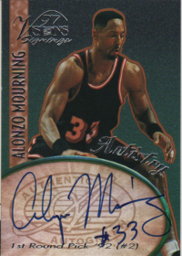 1997 Visions Signings Artistry #A11 Autographs Alonzo Mourning