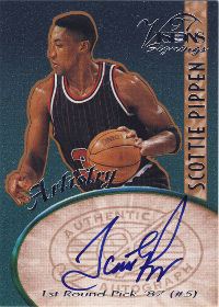 1997 Visions Signings Artistry #A10 Autographs Scottie Pippen