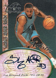 1997 Visions Signings Artistry #A04 Autographs Shareef Abdur-Rahim