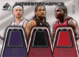 2007-08 SP Game Used Authentic Fabrics Triple #MHR Brad Miller / Udonis Haslem / Zach Randolph 08/50