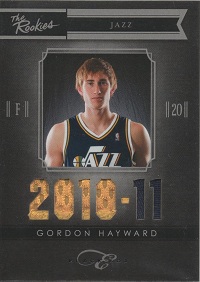 2010-11 Elite Black Box The Rookies Materials Prime #8 Gordon Hayward 31/99