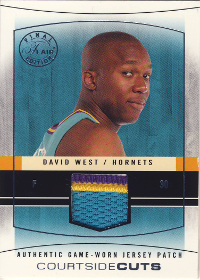2003-04 Flair Final Edition Courtside Cuts Patches Platinum #DW David West 29/41