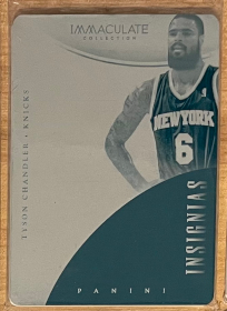 2013-14 Panini Immaculate Collection Insignias #38 Plate Cyan Tyson Chandler 1/1 