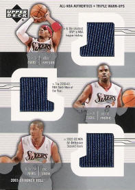 2003-04 Upper Deck Honor Roll Triple Warm Ups #1 with Iverson / Snow