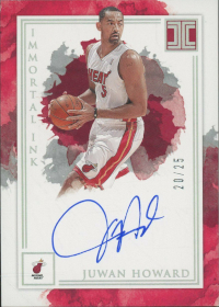 2019-20 Panini Impeccable Immortal Ink Holo Silver #8 Juwan Howard /inserted in '20-21 Impeccable /25 (AU NUM missing!)
