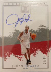 2019-20 Panini Impeccable Indelible Ink Holo Silver #16 Juwan Howard /inserted in '20-21 Impeccable /25 (AU NUM missing!)