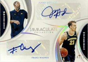2021-22 Immaculate Collection Collegiate Immaculate Ink Dual Autographs #10 Juwan Howard with Franz Wagner /10 (AU NUM missing!)