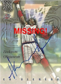 1997-98 Stadium Club Co-Signers #CO2 Juwan Howard with Olajuwon (AU missing!)