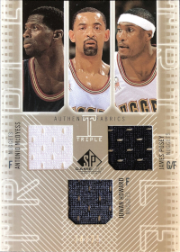 2002-03 SP Game Used Authentic Fabrics Triple #6 Juwan Howard with McDyess / Posey /25 (GU NUM missing!)