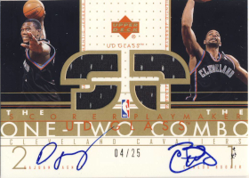 2002-03 UD Glass One Two Combo Jerseys Autographs #DWCB 04/25 with Boozer