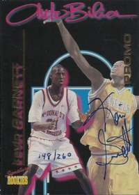 1995 Signature Rookies Draft Day #KG (#G2) Kevin Garnett /260 (AU NUM missing!)